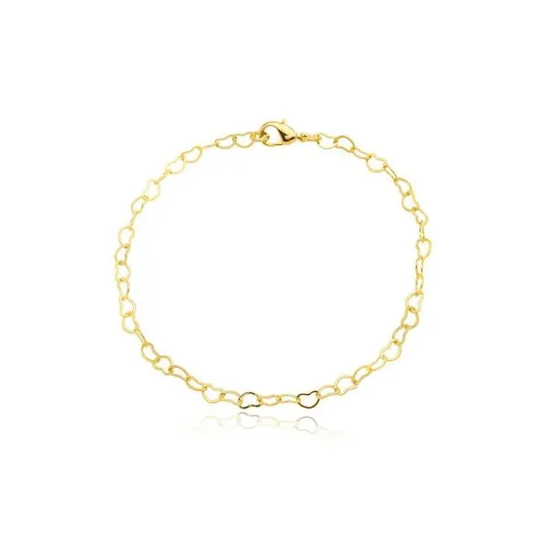 Tornozeleira Atraktiva Jóias Delicada Elos Corações Banhada a Ouro 18K 24CM + 5CM Extensor Dourado Feminina Tornozeleira Atraktiva Jóias Delicada Elos Corações Banhada a Ouro 18K 24CM Dourado Feminina