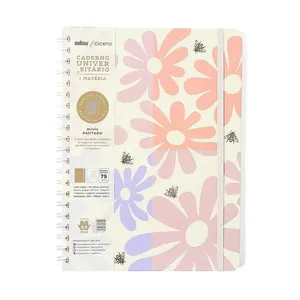 Caderno Universitário 1x1 80 Folhas Capa Dura Melissa Block Bloomy