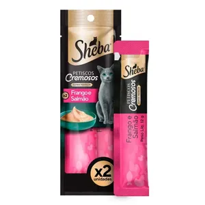Petisco Sheba Cremoso para Gatos Adultos Frango e Salmão 24 g
