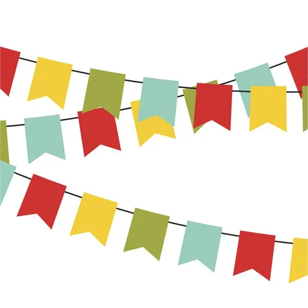 Bandeira Junina Plástico Colorida 20 Unidades - Brdecor