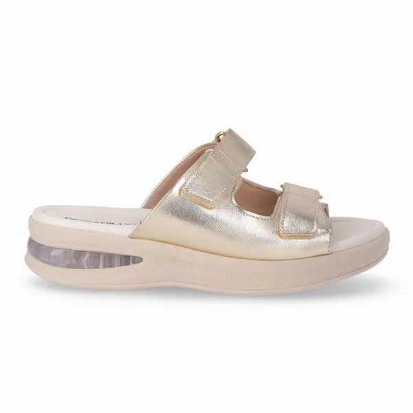 Tamanco SoftStep Anabela Médio Ouro 39