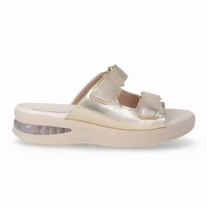 Tamanco SoftStep Anabela Médio Ouro 39