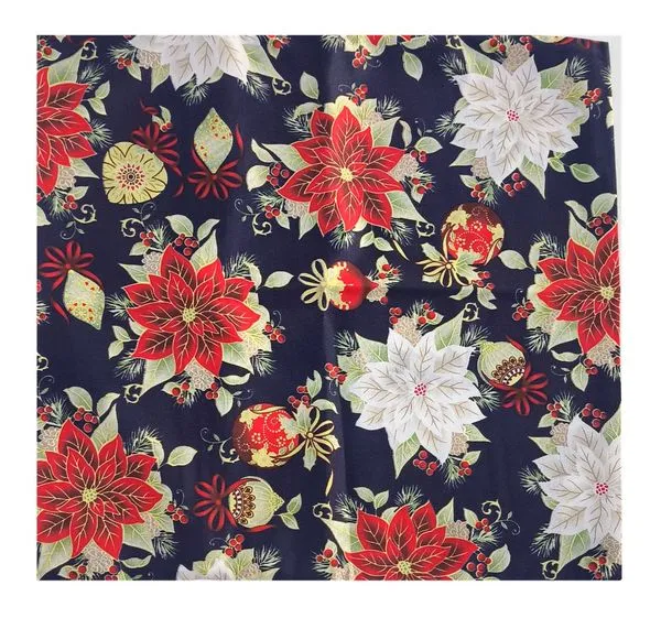 Capa Almofada com Ziper 43x43cm Natal Ju Decor Azul