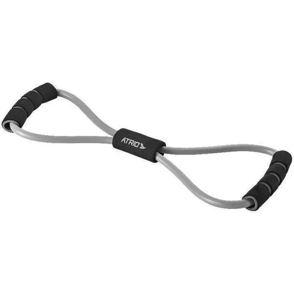 Extensor Elástico para Exercícios ES222 Fortalecimento e Relaxamento Muscular Cinza e Preto Atrio Extensor Elástico ES222 para Treino Corporal Cinza e Preto Atrio
