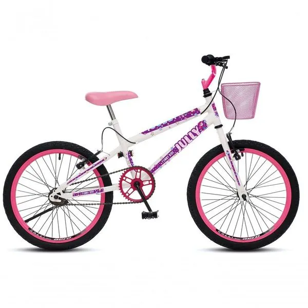 Bicicleta Jully Aro 20 Aero 36 Raias, Freios V-brake Dianteiro E Traseiro, Suporte De Guidão Down Hill E Cestinha