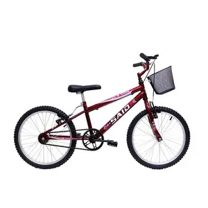 Bicicleta Aro 20 Bike Infantil Meninas Feminina Com Cesta Saidx Vermelho