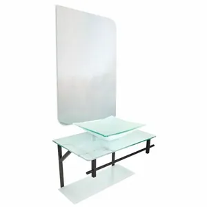 Lavatório Rubi Mármore 48x35cm com Espelho Branco - 0174 - DULLUC