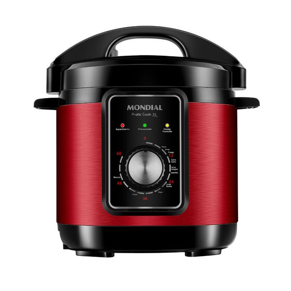 Panela de Pressão Elétrica Mondial Pratic Cook 3L Red Premium I PE-47-3L-RI 110V