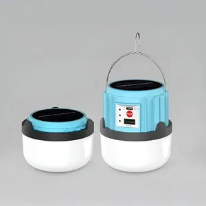 Lanterna Recarregável Estilo Lampião Usb Solar Azul com 4 Modos de Iluminação e Bateria 3000mAh GXM Lanterna Recarregável Estilo Lampião Usb Solar Azul com Bateria 3000mAh para Camping GXM