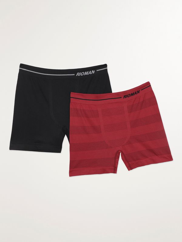 Kit com 02 Cuecas Boxer Masculinas Vinho/Preto P