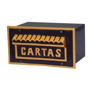 Caixa de Correio Inglesa Ouro Detras Abertura por Detrás 20x25x12cm Alumínio Fundido Metalmig Caixa de Correio Inglesa Ouro Detras 20x25x12cm Alumínio Metalmig