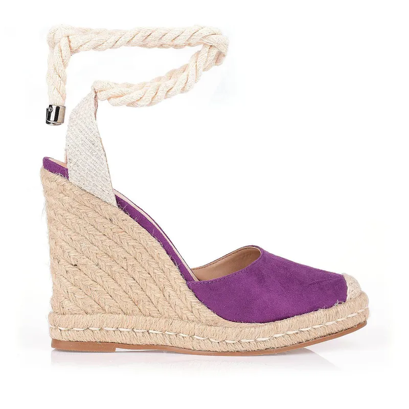 Plataforma Salto Alto Camurça Denim