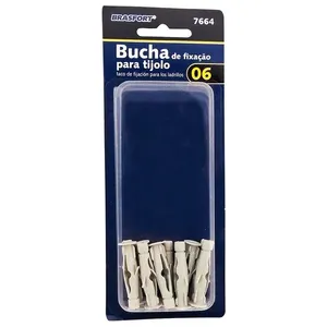 Bucha de Fixação 06 para Tijolo Baiano 10 Unidades 7664 - Brasfort