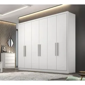 Guarda Roupa Casal 100% Mdf 6 Portas 8 Gavetas - Rizon -branco - Móveis Horizonte