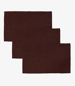 Kit 3 Tapetes Pipoca Microfibra Infinita Cor Marrom UN