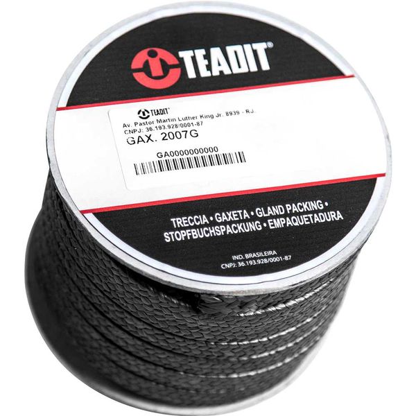 Gaxeta quadrada PTFE expandido com grafite 4,8 mm 0,5 kg 2007G - TEADIT