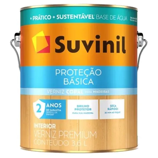 Verniz Proteção Básica Brilhante Transparente com 0,9 Litro - 50739861 - SUVINIL
