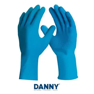 Luva Latex Azul com Forro Verniz Silver XG - Danny