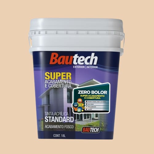 Tinta Standard Acrílica Fosco Zero Bolor 18L Bautech Tinta Standard Acrílica Fosco Zero Bolor Areia 18L Bautech