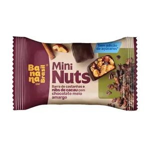 Barra De Castanha Banana Brasil Mini Nuts Nibs E Chocolate Meio Amargo 15g