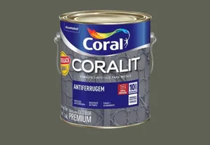 Esmalte Premium Sintético Brilhante Antiferrugem Cinza Coral Esmalte Premium Sintético Brilhante Antiferrugem Cinza 3,6L Coral