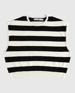 Blusa Cropped Menina Listrada Em Tricô Malwee Kids Preto - 12