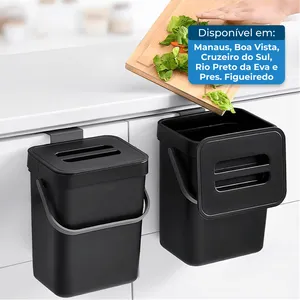 Lixeira de Bancada Mongtinglu 1.3 Galões Preto A-BI
