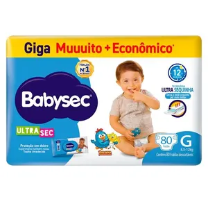 Fralda Descartável Babysec Galinha Pintadinha Ultrasec Giga G 80 Unidades