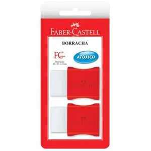Borracha Faber Castell Eco Max Vermelha 2 unidades