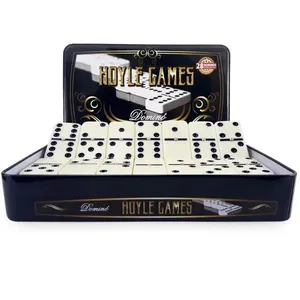 Dominó Composto Resina Polipropileno Estojo Metal Hoyle Game