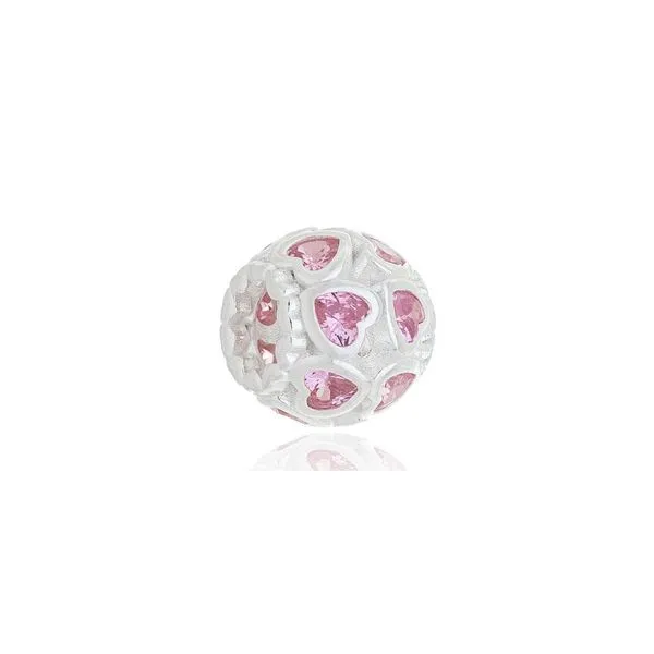 Berloque Espaçador Atraktiva Jóias Zirconias Rosas Prata 925 1 e 1cm X 0 e 9cm Prata Feminino Berloque Espaçador Atraktiva Jóias Zirconias Rosas Prata 925 1 e 1cm X 0 e 9cm