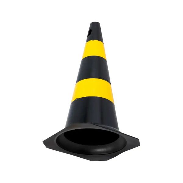 Cone Preto/Amarelo 50cm Fixtil