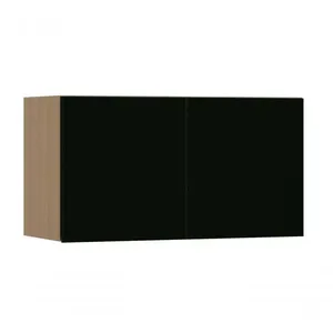 Armário Aéreo para Geladeira Slim 2 Portas 1 Prateleira MDP 80cm Freijó Preto Luciane Móveis Armário Aéreo para Geladeira Slim 2 Portas MDP 80cm Freijó Preto Luciane Móveis