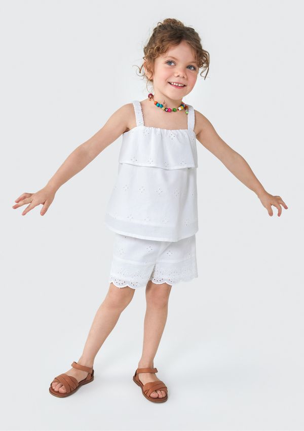 Shorts Infantil Menina Toddler - Branco 002