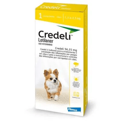 Credeli 56,25mg para Cães de 1,3 a 2,5Kg - 1 comprimido