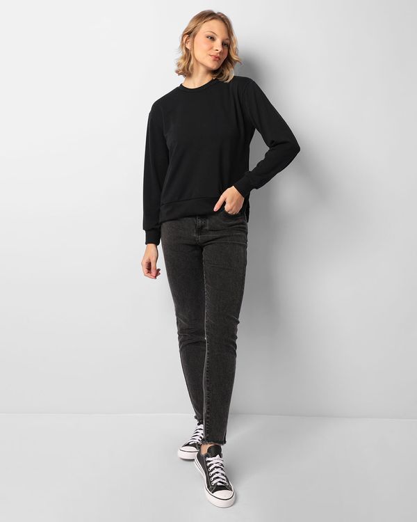 Calça Jeans Feminina Skinny Com Brilhos Preta 46