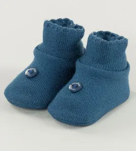 Sapatinho para Bebê Botão Tam. RN Azul - RN