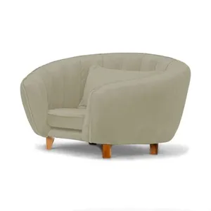 Caminha Mini Poltrona para Pets Loja Sheep Bela para Cães e Gatos em Madeira e Veludo Bege 43x65x62cm Caminha Tipo Poltrona para Pets Loja Sheep Bela para Cães e Gatos em Veludo Bege com Almofadinha