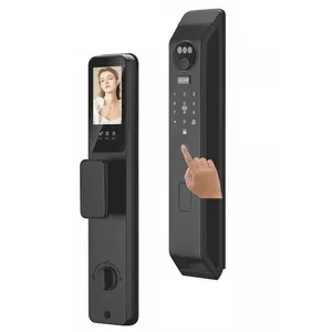 Fechadura Eletrônica Digital a 0110WF Wi Fi App Biometria Facial Senha Cartão para Porta de Madeira Alumínio Fechadura Eletrônica Digital a 0110WF Wi Fi App Biometria Facial para Porta de Madeira Alumínio