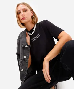 camiseta unissex de algodão copacabana preta P