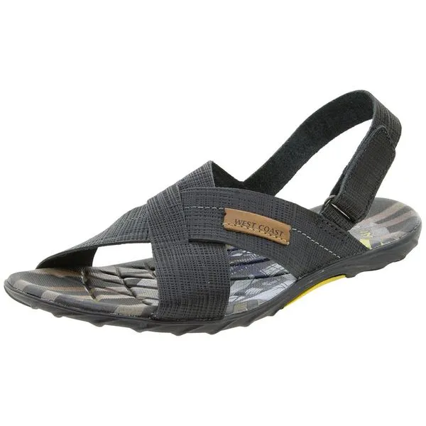 Sandália Masculina West Coast - 123753 PRETO/CROCO 41