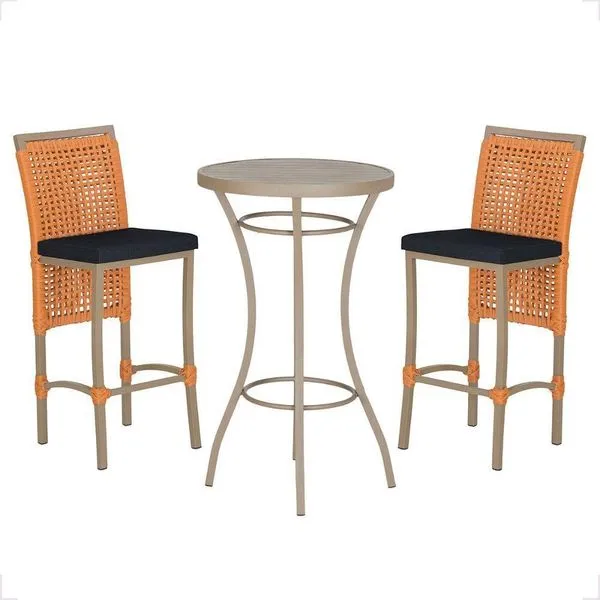 Mesa Bistro E 2 Banquetas Roma Fendi Corda Náutica 12 Terra Cota