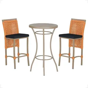 Mesa Bistro E 2 Banquetas Roma Fendi Corda Náutica 12 Terra Cota