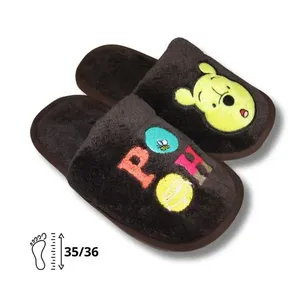 Pantufa Infantil 35/36 Disney Pooh Marrom 5536 (MP)