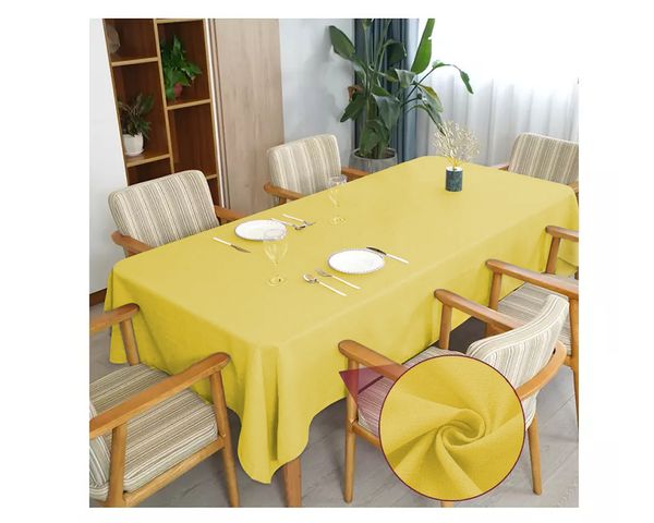 Toalha de mesa 10 Lugares Retangular Rústico 3,00m Amarelo