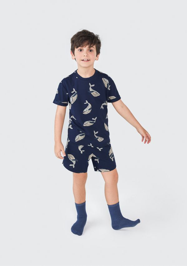 Pijama Curto Infantil Menino Estampado - Azul 012