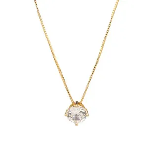 Colar Milene Dourado com Zircônia Dourado Ajustável