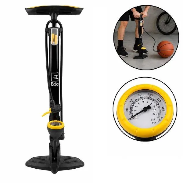 Bomba de Ar Profissional Tanque 50cm 160PSI com Manômetro para Bicicleta Bola e Infláveis Yeet Bomba de Ar Profissional Tanque 50cm 160PSI com Manômetro para Bike e Infláveis Yeet