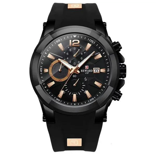 Relógio Masculino Silicone A Prova D´agua Esportivo Quartzo Preto