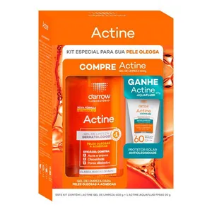 Kit Gel de Limpeza Darrow Actine 400g + Protetor Solar Aquafluid FPS60 20g